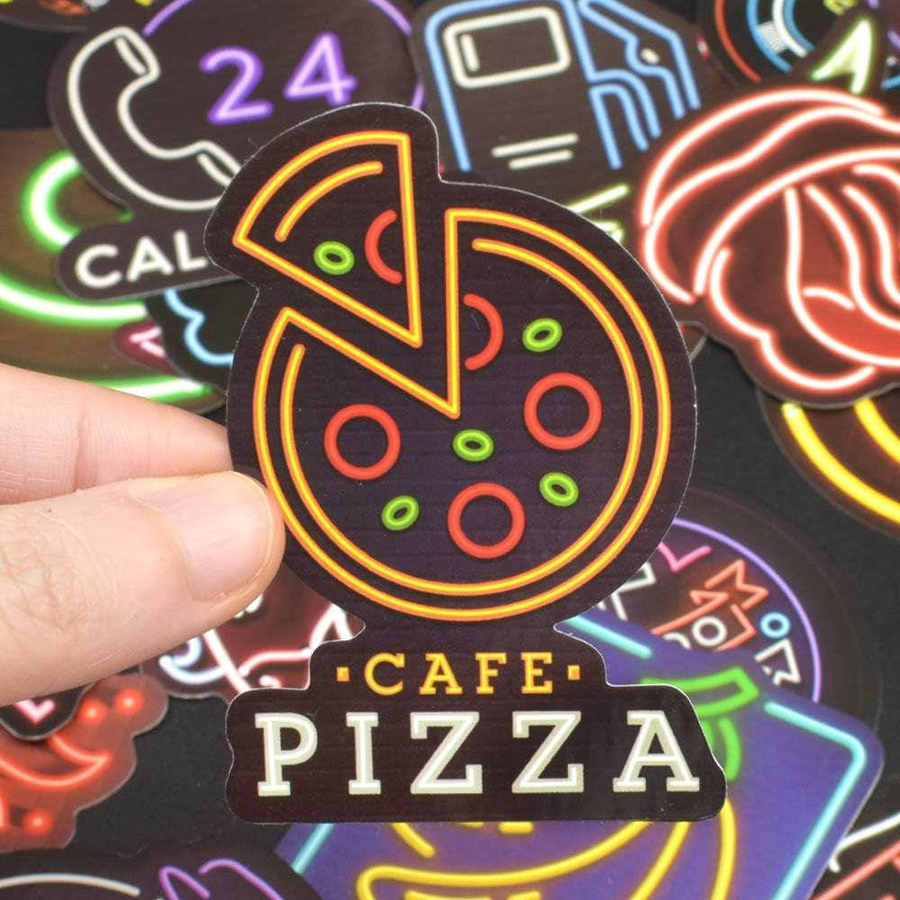 Neon Stickers for Teens Students Prizes Party Supplies Waterproof Vinyl Stickers for Water Bottle Laptop 50Pcs