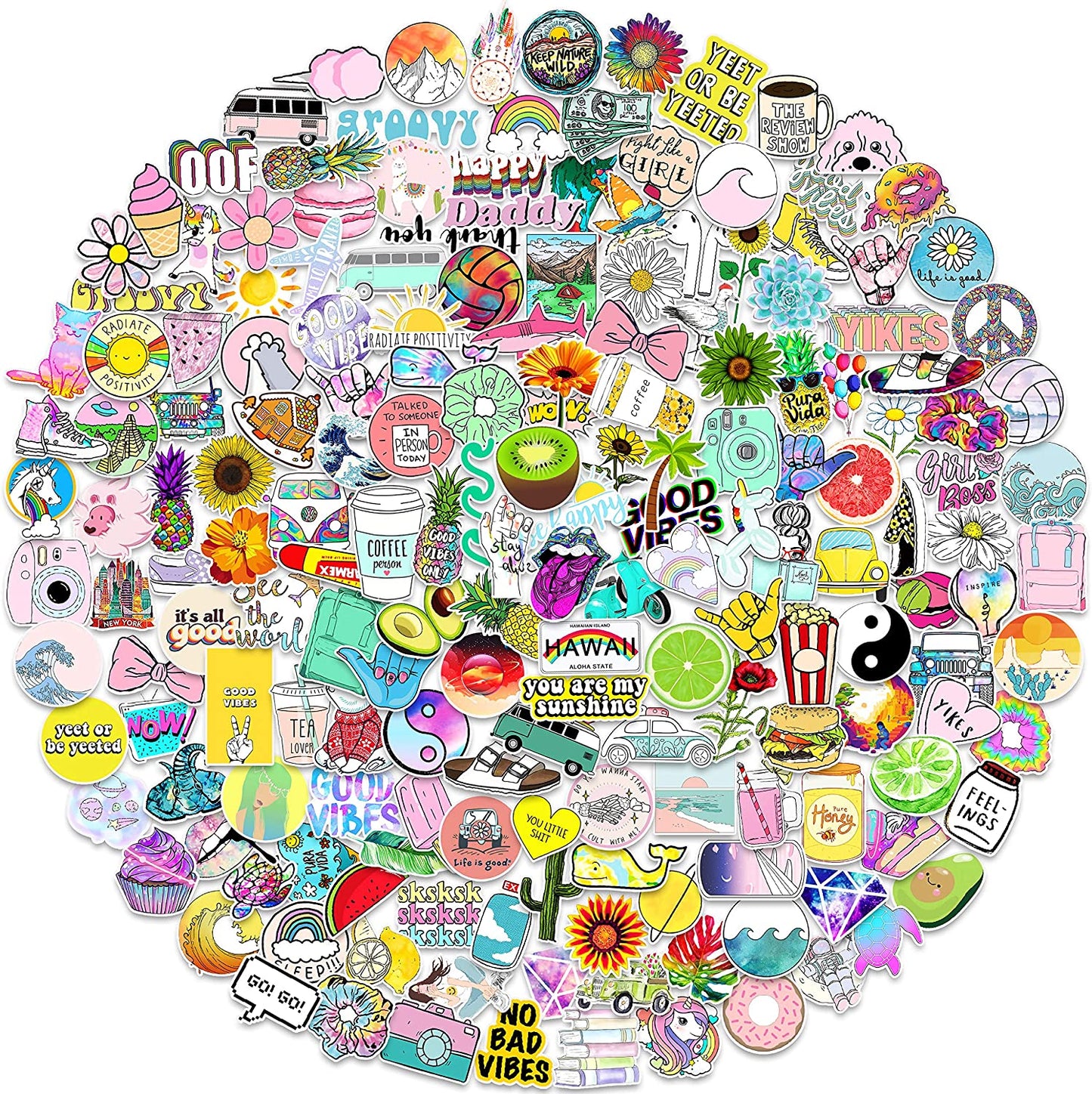 Stickers for Water Bottles 200 PCS, Funny Cute Stickers for Teens,Girls,Adults - Perfect for Waterbottle,Laptop,Phone,Hydro Flask